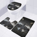 Raccoon Portrait Print 3 Piece Bath Mat Set