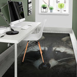 Raccoon Portrait Print Area Rug
