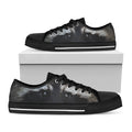 Raccoon Portrait Print Black Low Top Sneakers