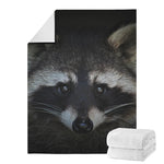 Raccoon Portrait Print Blanket