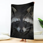 Raccoon Portrait Print Blanket
