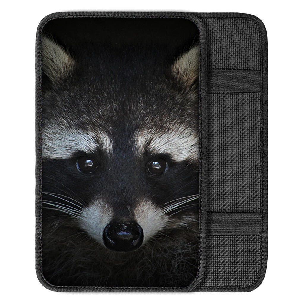 Raccoon Portrait Print Car Center Console Cover