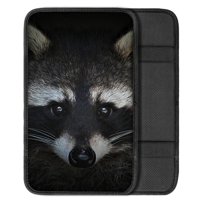 Raccoon Portrait Print Car Center Console Cover