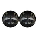 Raccoon Portrait Print Car Coasters