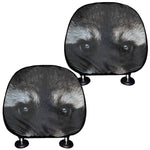 Raccoon Portrait Print Car Headrest Covers