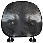 Raccoon Portrait Print Car Headrest Covers