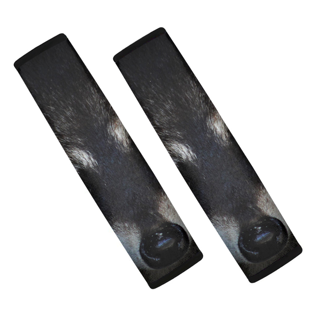 Raccoon Portrait Print Car Seat Belt Covers
