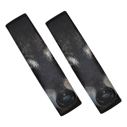 Raccoon Portrait Print Car Seat Belt Covers