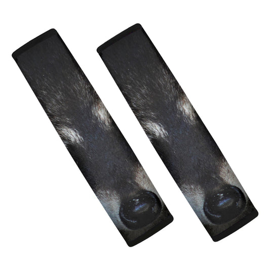 Raccoon Portrait Print Car Seat Belt Covers