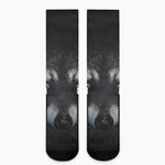 Raccoon Portrait Print Crew Socks