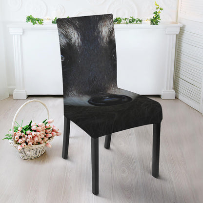 Raccoon Portrait Print Dining Chair Slipcover