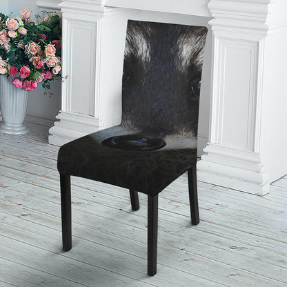 Raccoon Portrait Print Dining Chair Slipcover