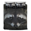 Raccoon Portrait Print Duvet Cover Bedding Set