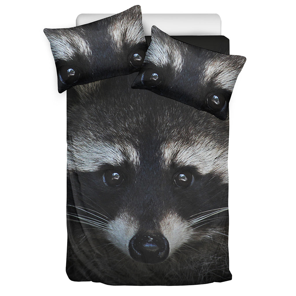 Raccoon Portrait Print Duvet Cover Bedding Set