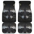 Raccoon Portrait Print Front and Back Car Floor Mats