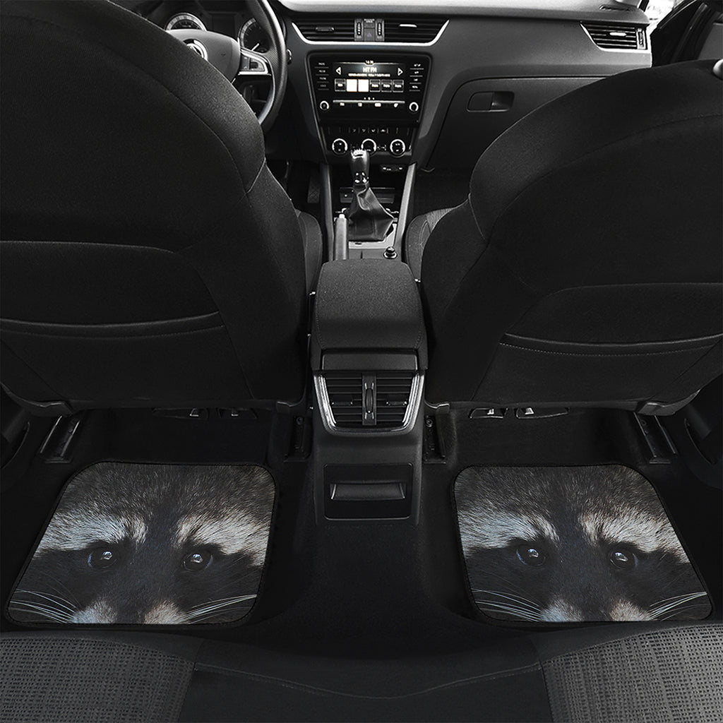 Raccoon Portrait Print Front and Back Car Floor Mats