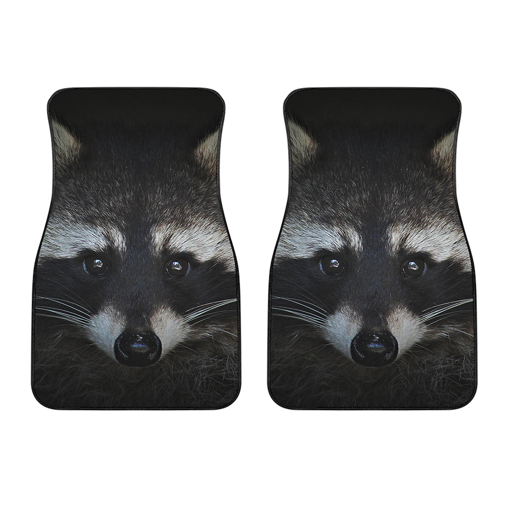 Raccoon Portrait Print Front Car Floor Mats