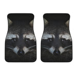 Raccoon Portrait Print Front Car Floor Mats
