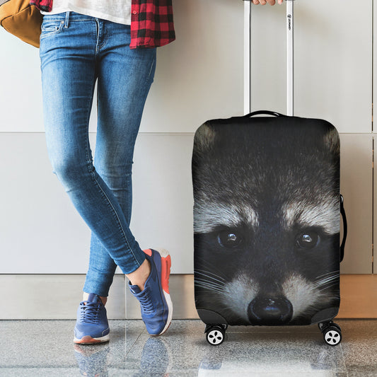 Raccoon Portrait Print Luggage Cover