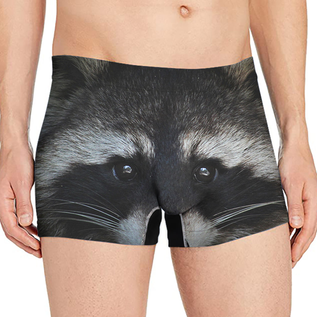 Raccoon Portrait Print Men's Boxer Briefs