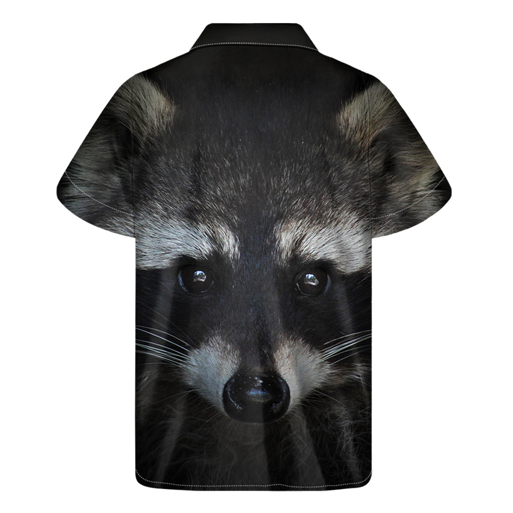 Raccoon Portrait Print Men's Short Sleeve Shirt