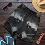 Raccoon Portrait Print Men's Shorts