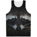 Raccoon Portrait Print Men's Tank Top