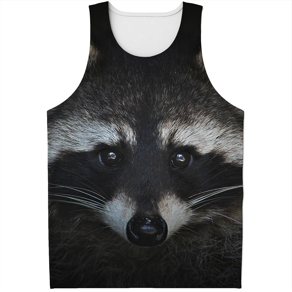 Raccoon Portrait Print Men's Tank Top