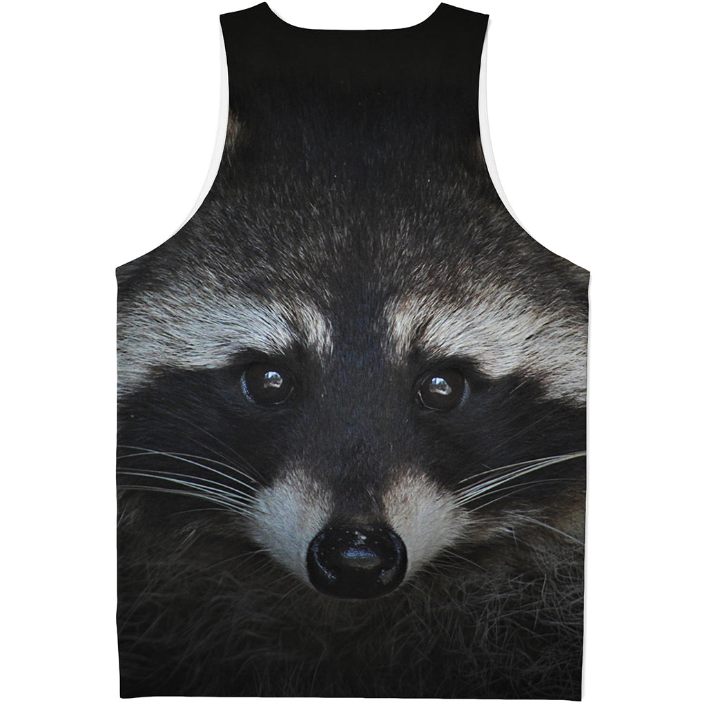 Raccoon Portrait Print Men's Tank Top