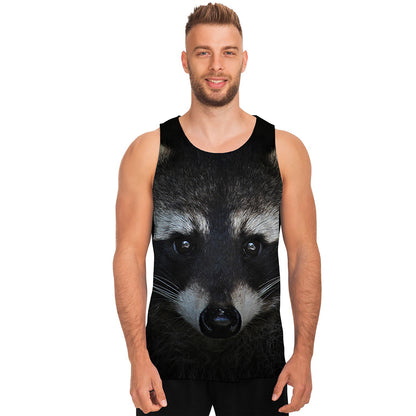 Raccoon Portrait Print Men's Tank Top