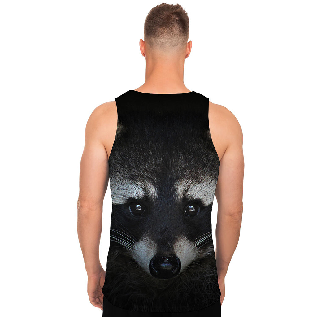 Raccoon Portrait Print Men's Tank Top