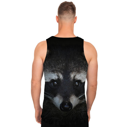 Raccoon Portrait Print Men's Tank Top