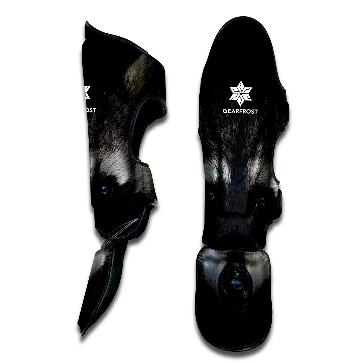 Raccoon Portrait Print Muay Thai Shin Guard