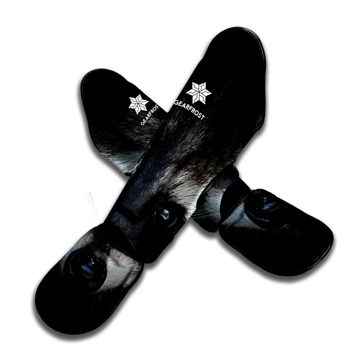 Raccoon Portrait Print Muay Thai Shin Guard