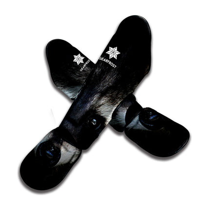 Raccoon Portrait Print Muay Thai Shin Guard