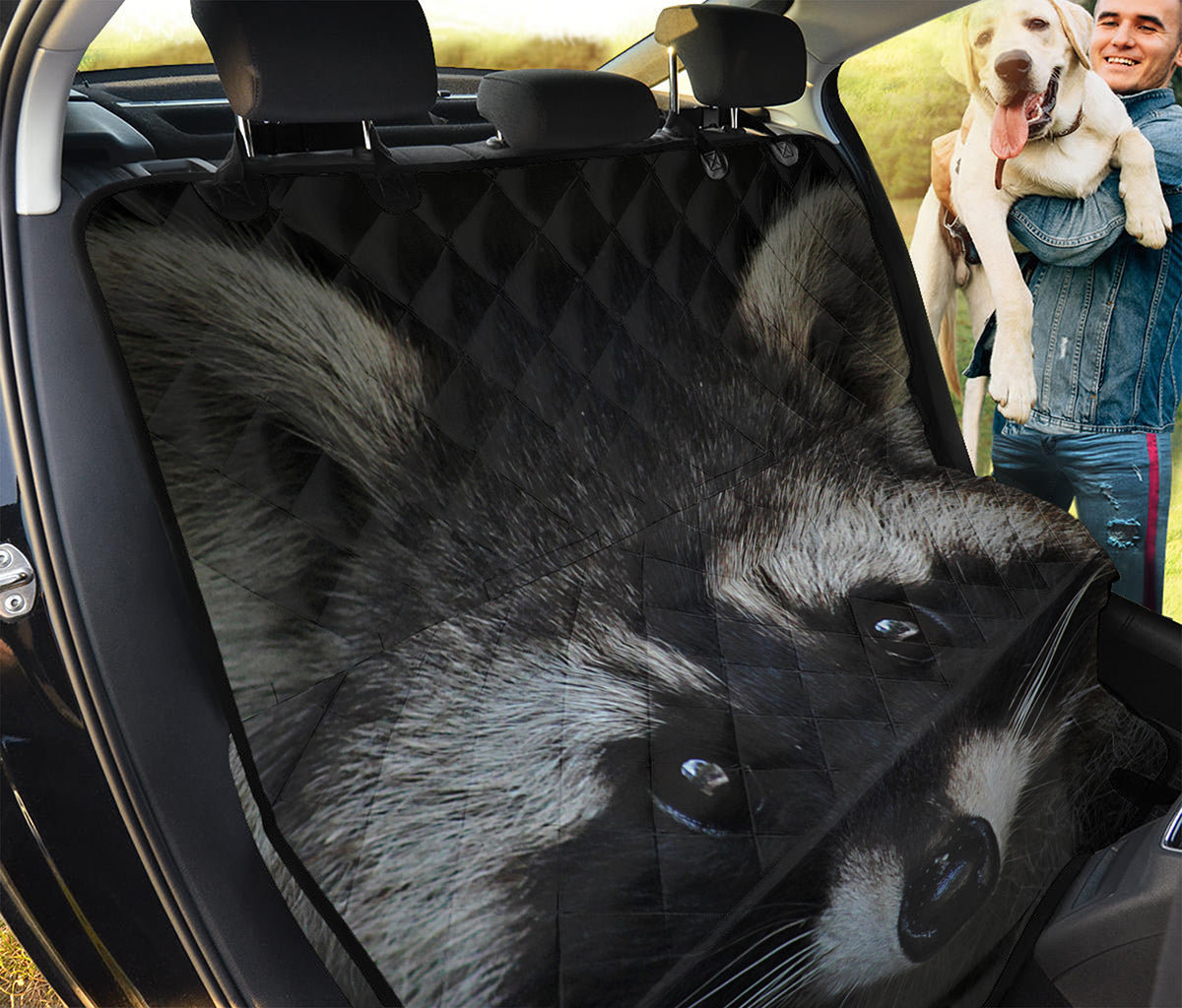 Raccoon Portrait Print Pet Car Back Seat Cover