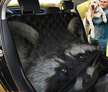 Raccoon Portrait Print Pet Car Back Seat Cover