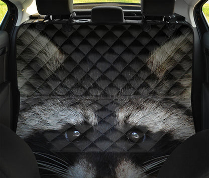 Raccoon Portrait Print Pet Car Back Seat Cover
