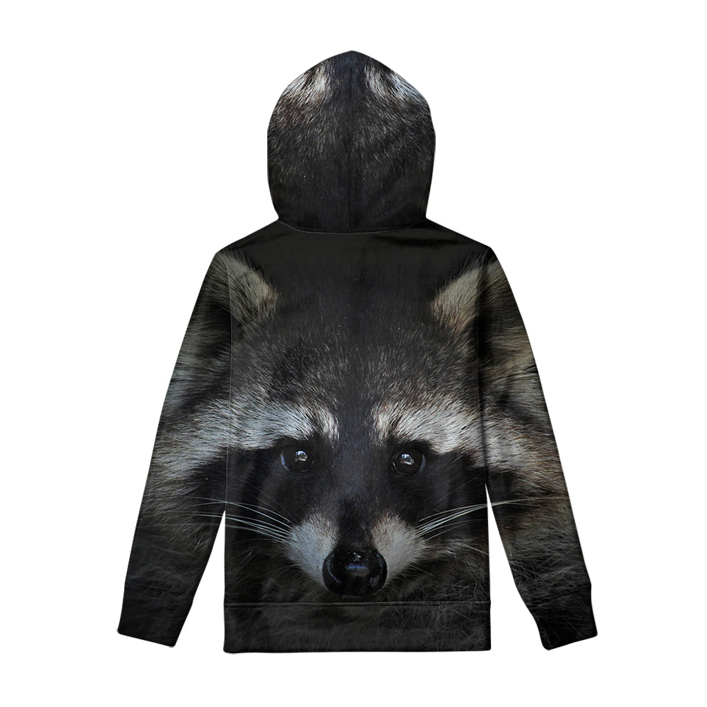 Raccoon Portrait Print Pullover Hoodie