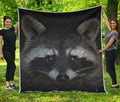 Raccoon Portrait Print Quilt