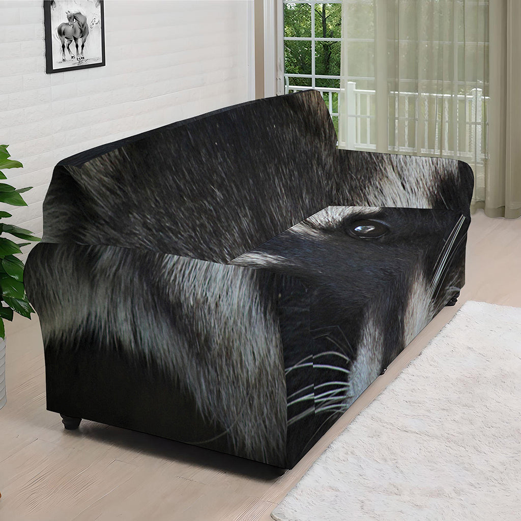 Raccoon Portrait Print Sofa Cover