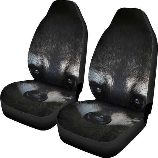 Raccoon Portrait Print Universal Fit Car Seat Covers
