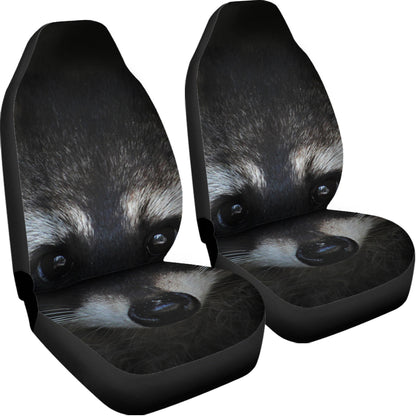 Raccoon Portrait Print Universal Fit Car Seat Covers