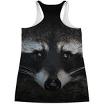 Raccoon Portrait Print Women's Racerback Tank Top