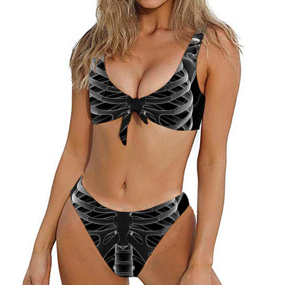 Radiologist X-Ray Film Print Front Bow Tie Bikini