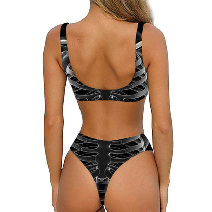 Radiologist X-Ray Film Print Front Bow Tie Bikini