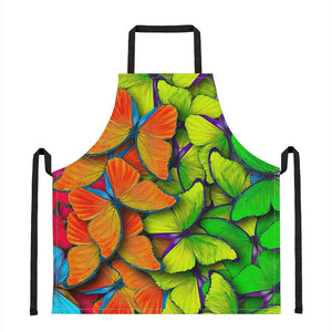 Rainbow Butterfly Pattern Print Apron