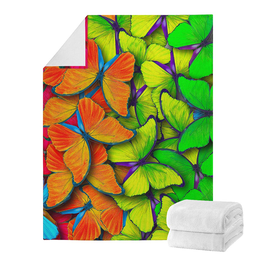Rainbow Butterfly Pattern Print Blanket