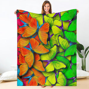 Rainbow Butterfly Pattern Print Blanket