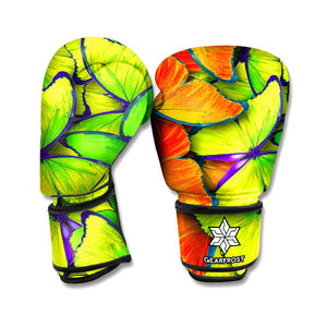 Rainbow Butterfly Pattern Print Boxing Gloves